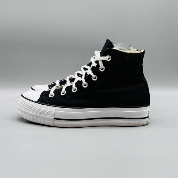 Converse Shoes Womens 8.5 Black Chuck Taylor All Lift Platform High Top Sneakers - Picture 4 of 10